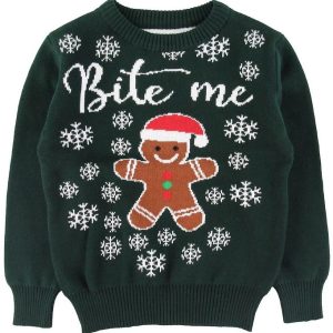 Jule-Sweaters Bluse - Bite Me - Grøn