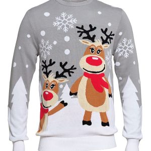 Jule-Sweaters Bluse - Cute - Grå - 13-14 år (158-164) - Jule-Sweater Bluse