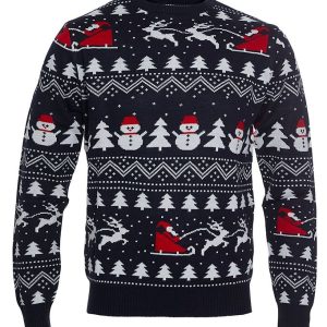 Jule-Sweaters Bluse - Stylish - Navy - 13-14 år (158-164) - Jule-Sweater Bluse