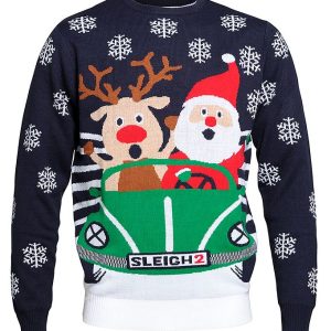 Jule-Sweaters Bluse - The Christmas Roadtrip - Navy - 1 år (80) - Jule-Sweater Bluse