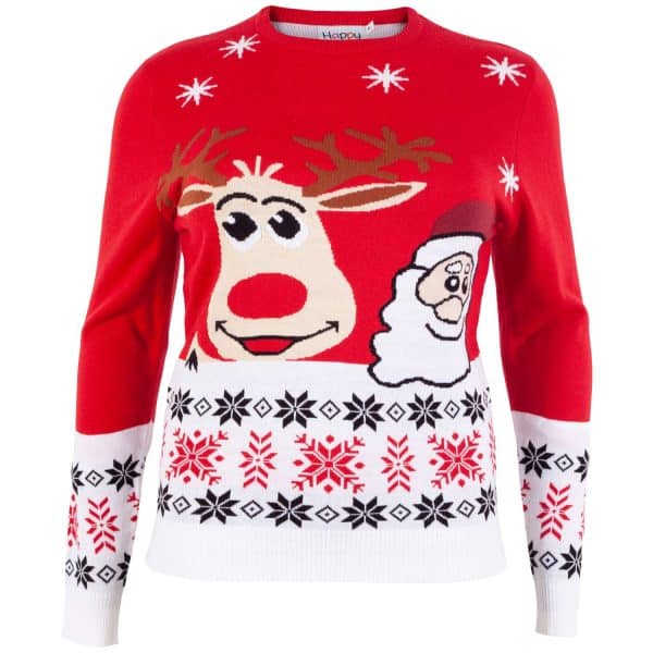 Jule sweaters - Julesweater - Rød - Str. 48