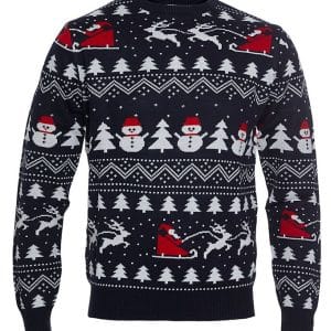Jule-Sweaters Bluse - Stylish - Navy - 9-10 år (134-140) - Jule-Sweater Bluse