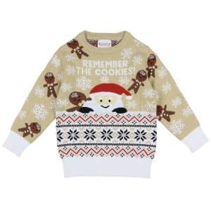 Jule-Sweaters Bluse - The Cookie - Strik - Beige - 1-2 år (80-92) - Jule-Sweater Bluse