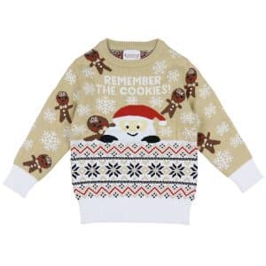 Jule-Sweaters Bluse - The Cookie - Strik - Beige - 7-8 år (122-128) - Jule-Sweater Bluse