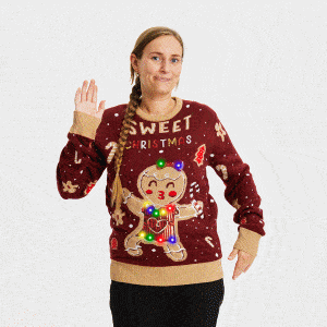 Årets julesweater: Cute Cookie Woman - dame / kvinder. Ugly Christmas Sweater lavet i Danmark