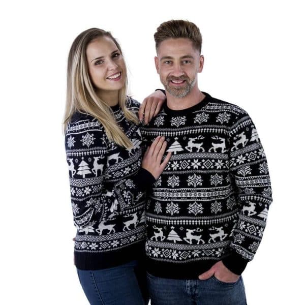 Julesweater Sort Hvid