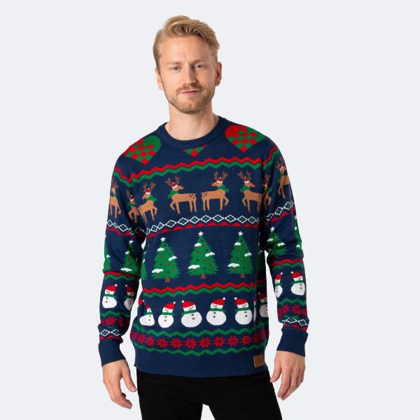 Grim Blå Julesweater Herre