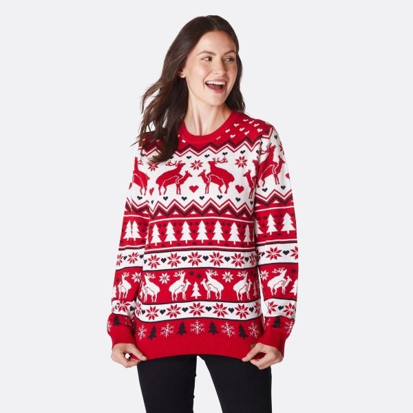 Parrende Rensdyr Julesweater Dame