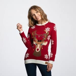 Sødt Rensdyr Julesweater Dame