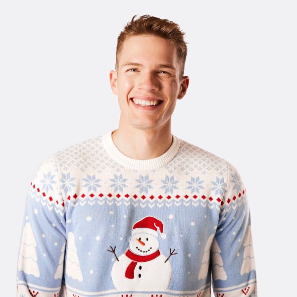 Stribet Snemand Julesweater Herre