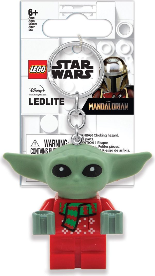 Lego - Nøglering Med Lys - Baby Yoda I Julesweater - Star Wars