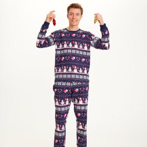 Årets julepyjamas: Julehjerte Pyjamas - herre / mænd.