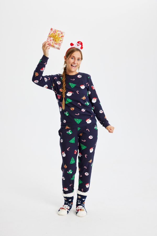 Årets julepyjamas: Nice Christmas Pyjamas Navy - dame / kvinder.