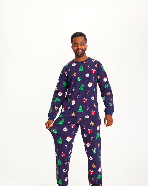 Årets julepyjamas: Nice Christmas Pyjamas Navy - herre / mænd.
