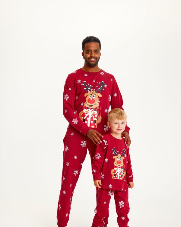 Årets julepyjamas: Rudolfs Cute Pyjamas Rød - Børn.