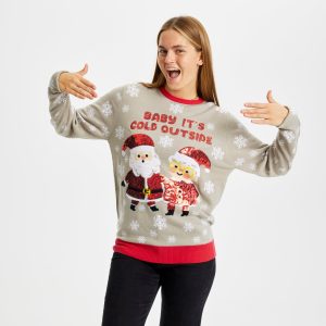 Årets julesweater: Baby It's Cold Outside - dame / kvinder. Ugly Christmas Sweater lavet i Danmark