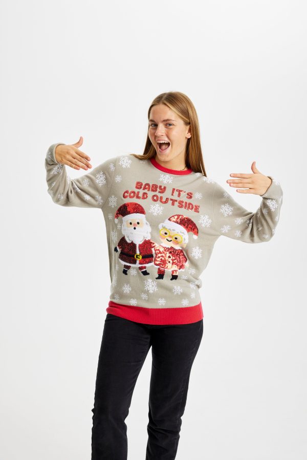 Årets julesweater: Baby It's Cold Outside - dame / kvinder. Ugly Christmas Sweater lavet i Danmark