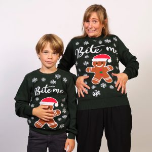 Årets julesweater: Bite Me - dame / kvinder. Ugly Christmas Sweater lavet i Danmark