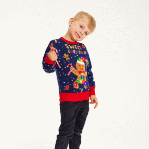 Årets julesweater: Cute Cookie Man - Børn. Ugly Christmas Sweater lavet i Danmark