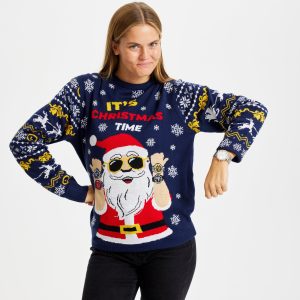Årets julesweater: It's Christmas O'clock - dame / kvinder. Ugly Christmas Sweater lavet i Danmark