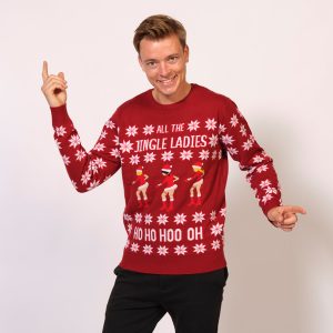 Årets julesweater: Jingle Ladies - herre / mænd. Ugly Christmas Sweater lavet i Danmark