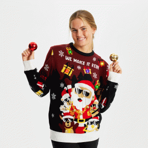 Årets julesweater: Make It Rein - dame / kvinder. Ugly Christmas Sweater lavet i Danmark