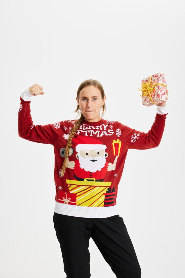 Årets julesweater: Merry Liftmas - dame / kvinder. Ugly Christmas Sweater lavet i Danmark