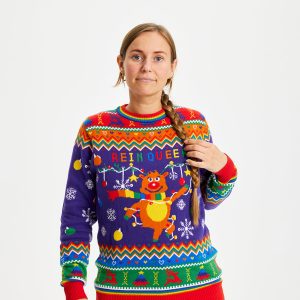 Årets julesweater: Reinqueer - dame / kvinder. Ugly Christmas Sweater lavet i Danmark