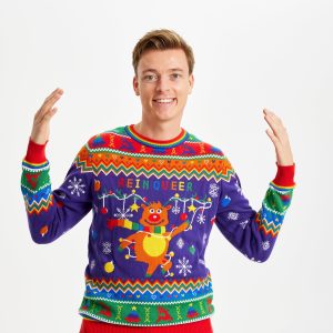 Årets julesweater: Reinqueer - herre / mænd. Ugly Christmas Sweater lavet i Danmark