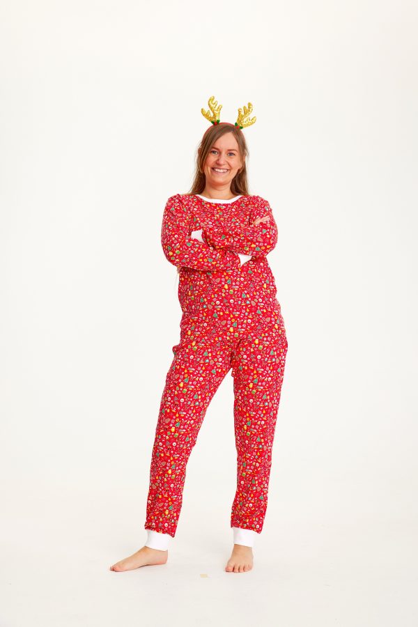 Den Julede Julepyjamas Rød - dame / kvinder.