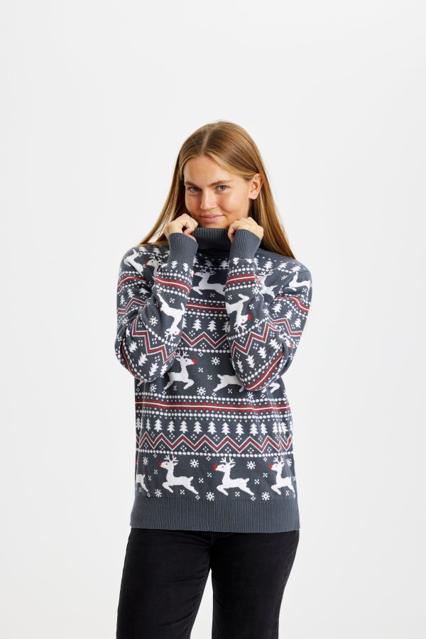 Den Stilede Highneck Julesweater - dame / kvinder.