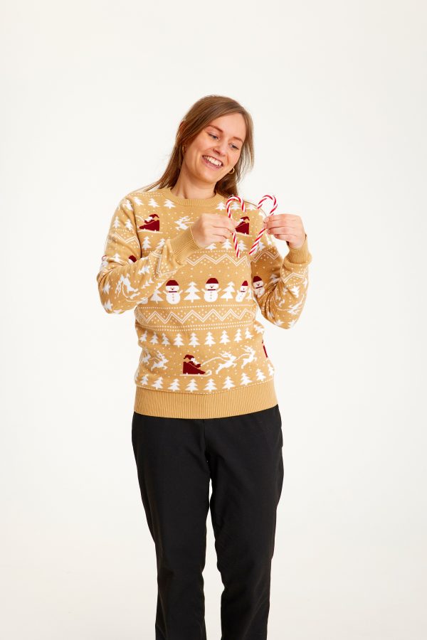 Den Stilede Julesweater Beige - dame / kvinder.