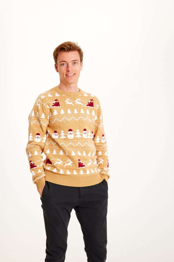 Den Stilede Julesweater Beige - herre / mænd.