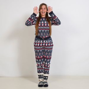 Julepyjamas Navy - dame / kvinder.