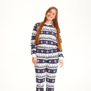 Rensdyr Julepyjamas Navy - dame / kvinder.