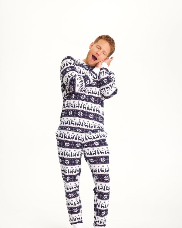 Rensdyr Julepyjamas Navy - herre / mænd.