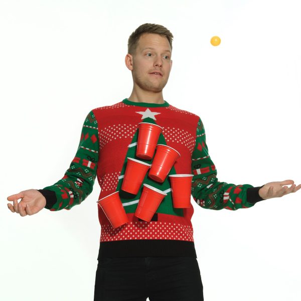 Beer Pong Julesweater - 100% økologisk bomuld