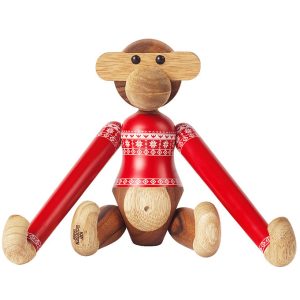 Kay Bojsen Træfigur - Abe - Julesweater 2024 - Lille - Teak/Limb