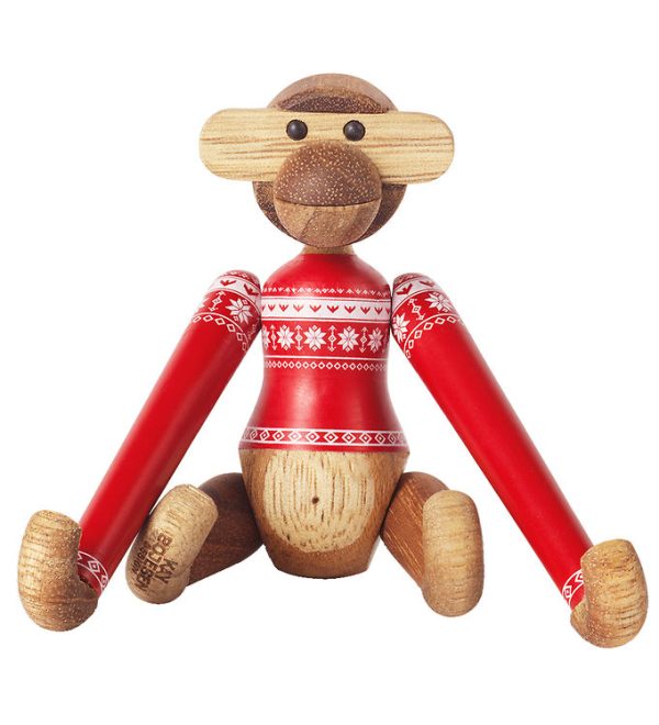 Kay Bojsen Træfigur - Abe - Julesweater 2024 - Mini -Teak/Limba