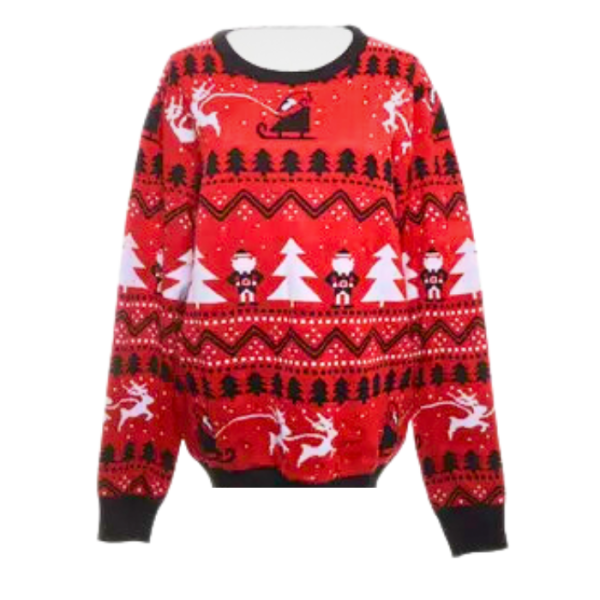 Julesweater rød stilet